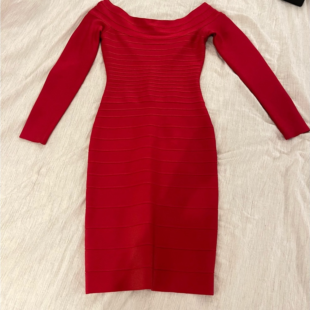 Herve Leger Long Sleeve Bandage Dress